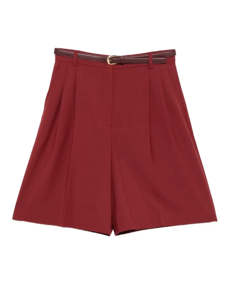 Max Mara Mstadorno belted pleated tailored shorts - Rot Rot