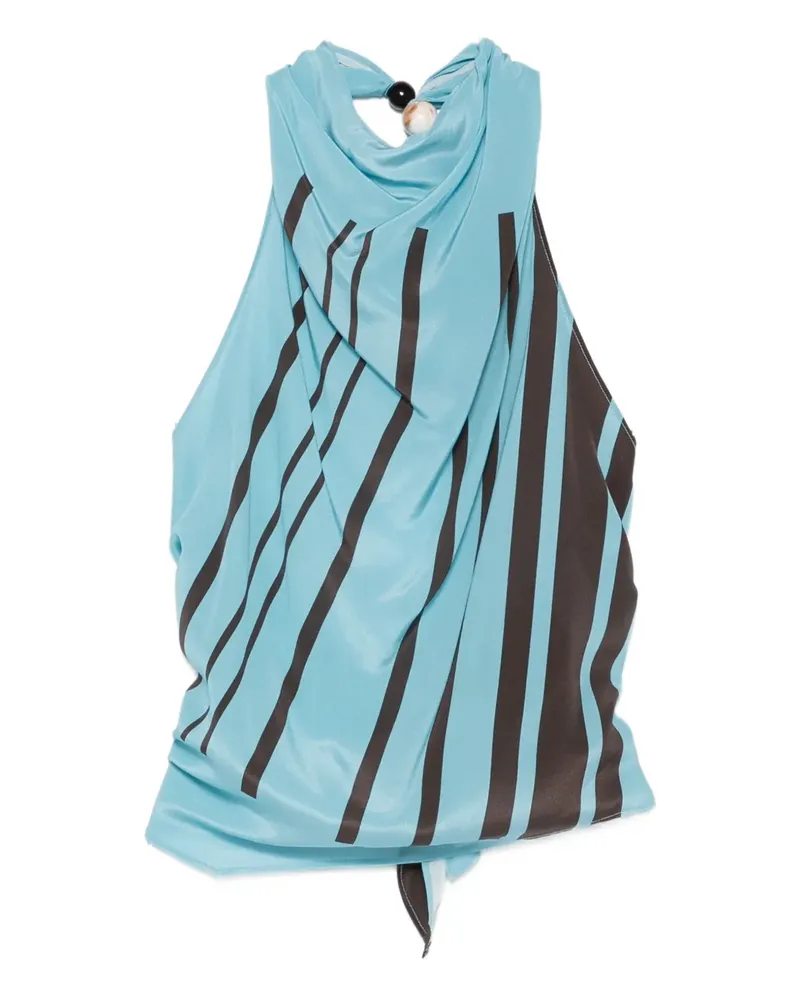 SIR Gestreiftes Neckholder-Top - Blau Blau