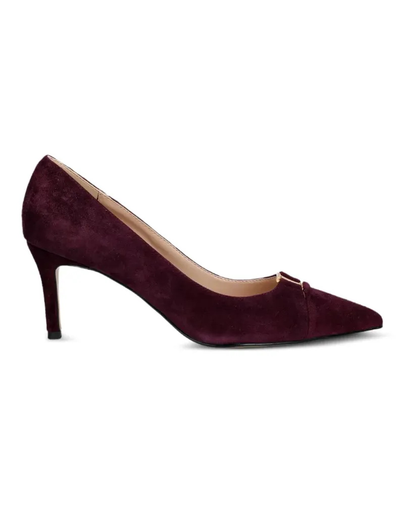 Twin-Set suede court shoes with logo - Rot Rot
