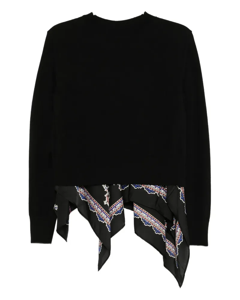Sacai Oberteil mit grafischem Print - Schwarz Schwarz