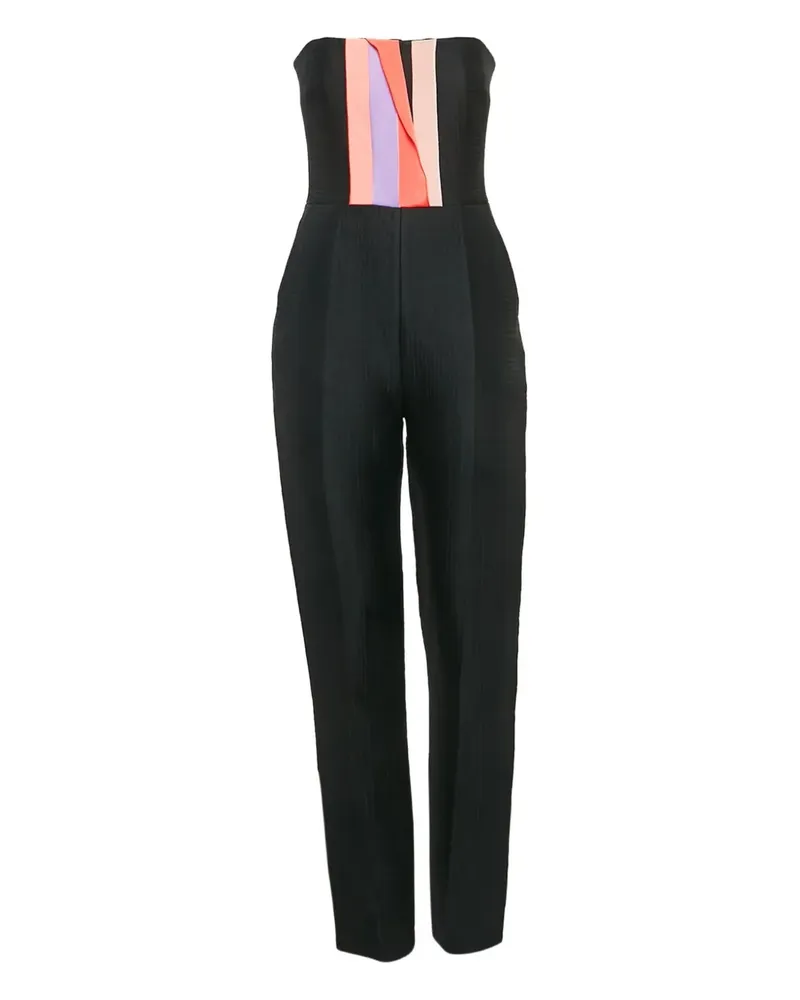 Roksanda Ilincic Schulterfreier Jumpsuit mit Falten - Schwarz Schwarz