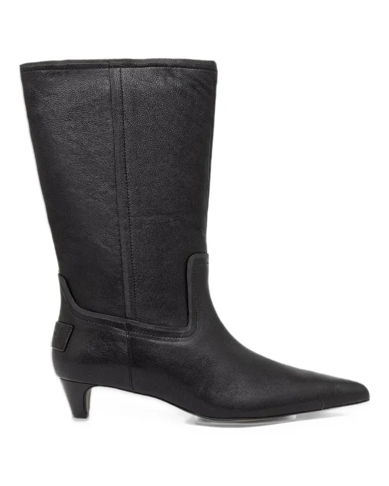AllSaints Veda Stiefel mit spitzer Kappe und Kitten-Heel-Absatz - Schwarz Schwarz