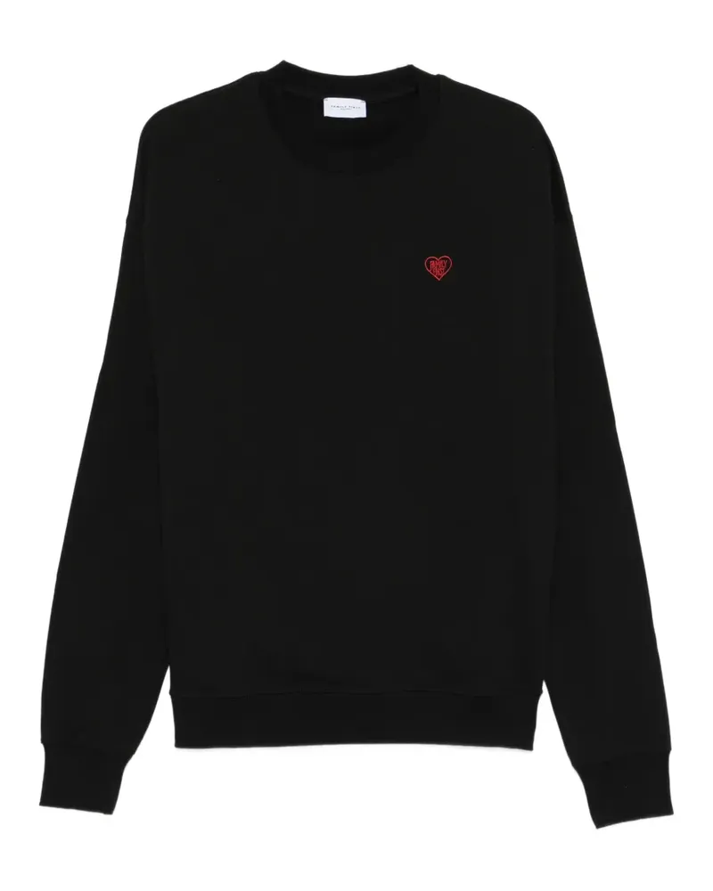Family First heart-embroidery sweatshirt - Schwarz Schwarz