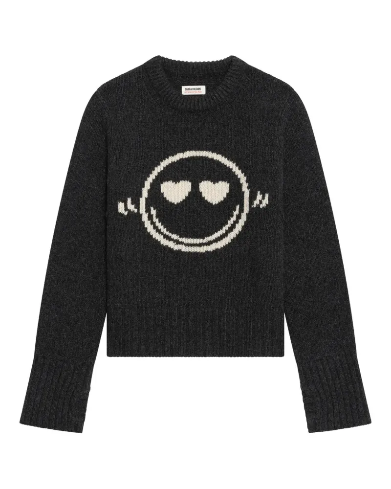 Zadig & Voltaire Intarsien-Pullover aus Merinowolle - Grau Grau