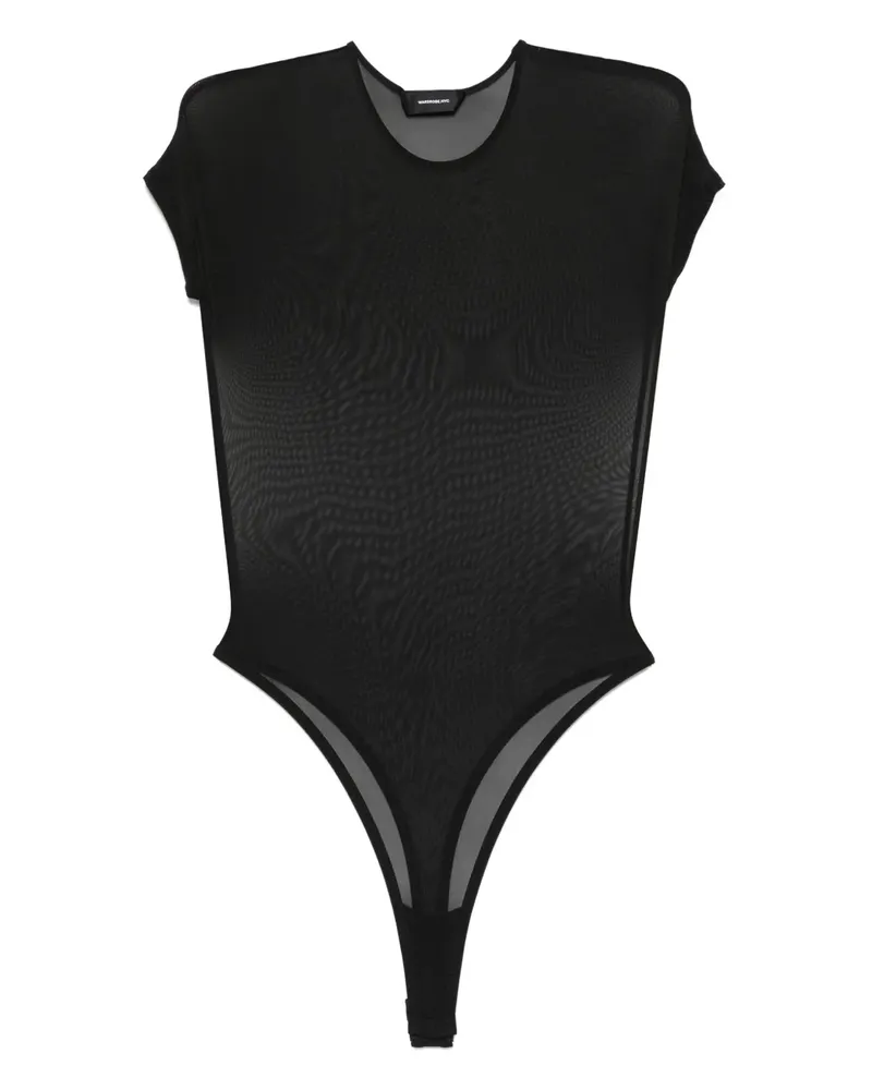 WARDROBE.NYC Sheer-Body mit angeschnittenen Ärmeln - Schwarz Schwarz