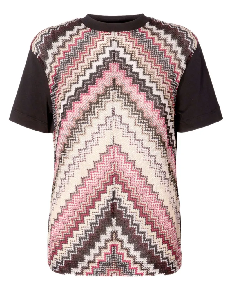 Missoni T-Shirt mit Zickzackmuster - Schwarz Schwarz