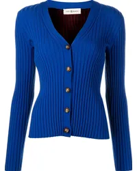 Tory Burch Gerippter Cardigan mit Knöpfen Blau