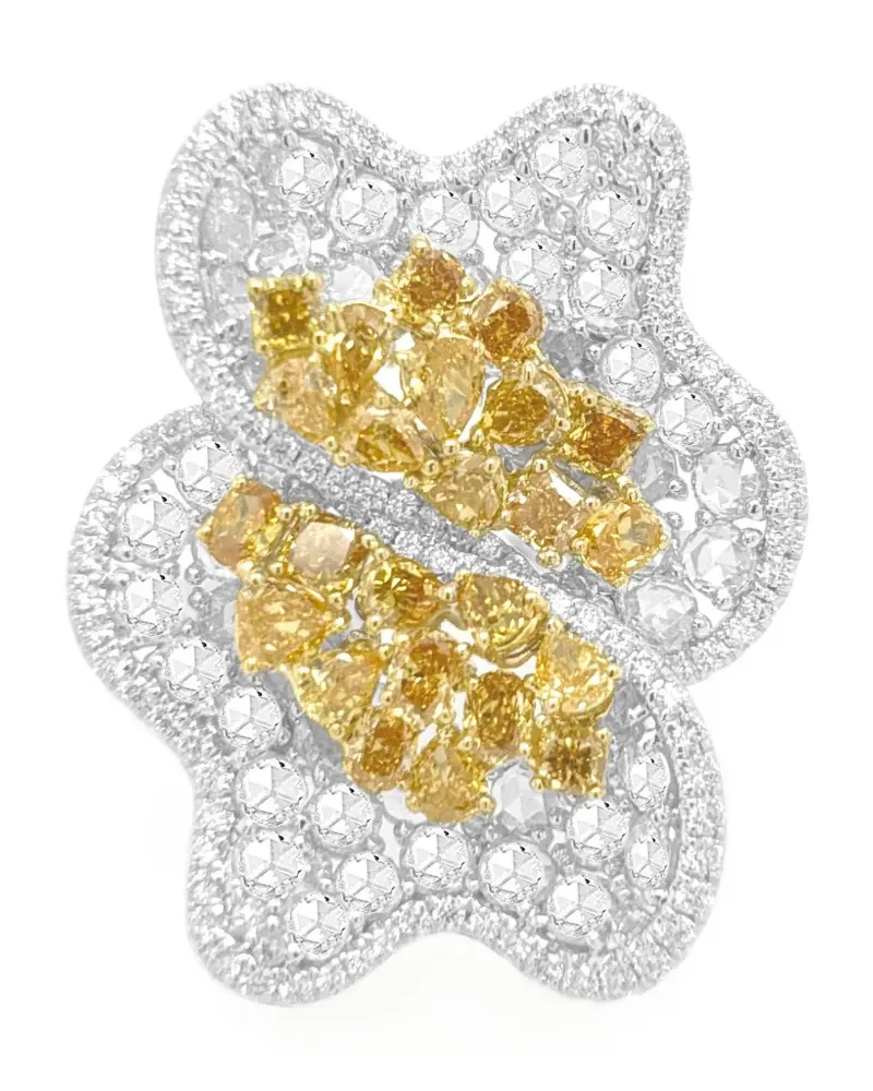 HYT Jewelry 18kt Gelb- und Weißgoldring mit Diamant - Silber Silber