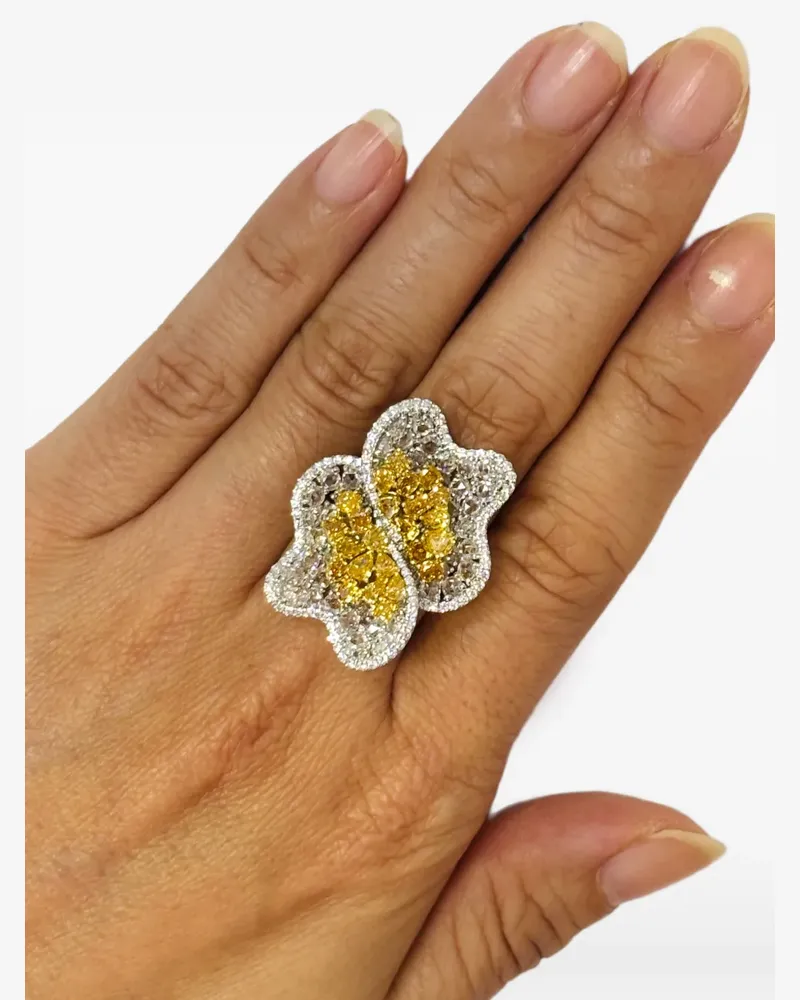 HYT Jewelry 18kt Gelb- und Weißgoldring mit Diamant - Silber Silber