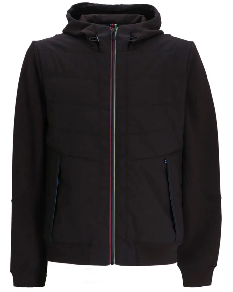 Paul Smith Kapuzenjacke im Materialmix - Schwarz Schwarz