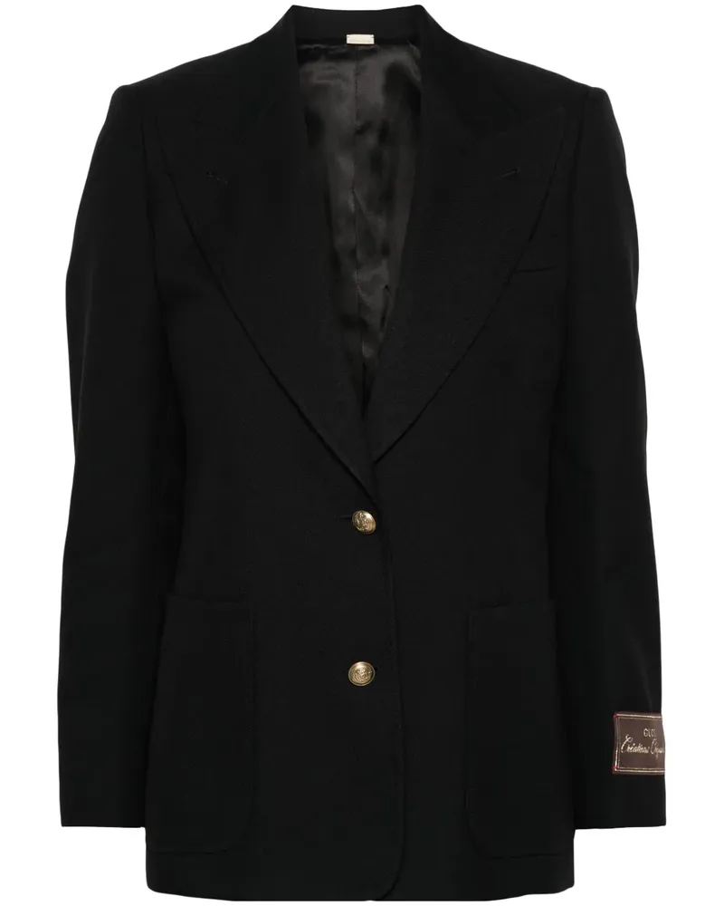 Gucci Einreihiger Twill-Blazer - Schwarz Schwarz