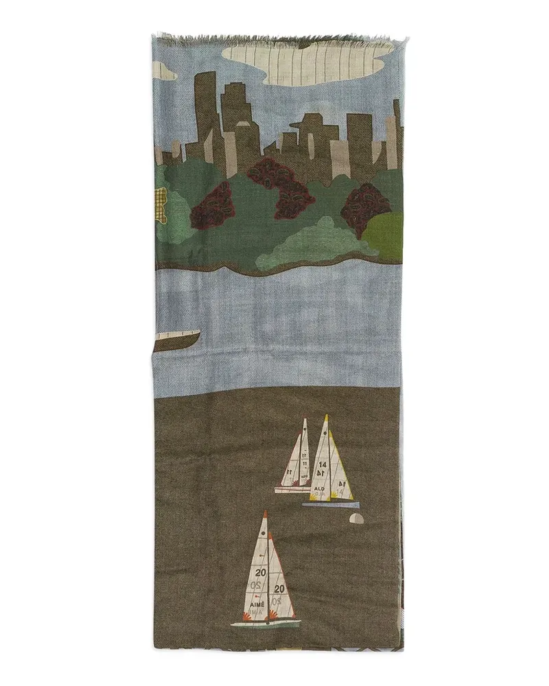 Aimé Leon Dore printed patchwork scarf - Grün Grün