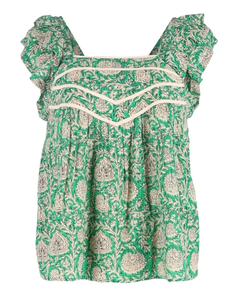 ba&sh ruffled floral-print top - Grün Grün