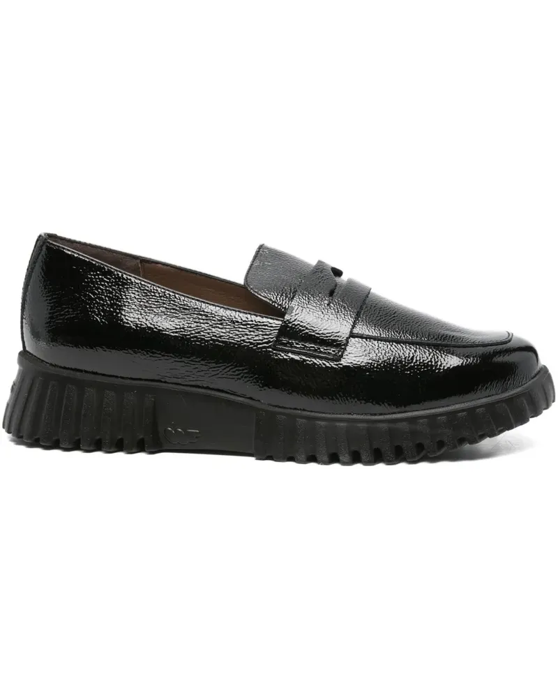 Wonders patent leather penny loafers - Schwarz Schwarz