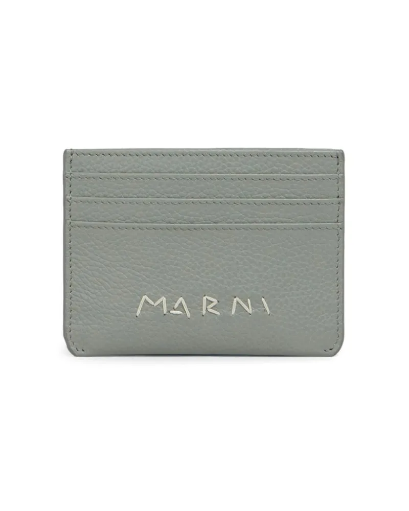 Marni Kartenetui mit Logo-Stickerei - Blau Blau