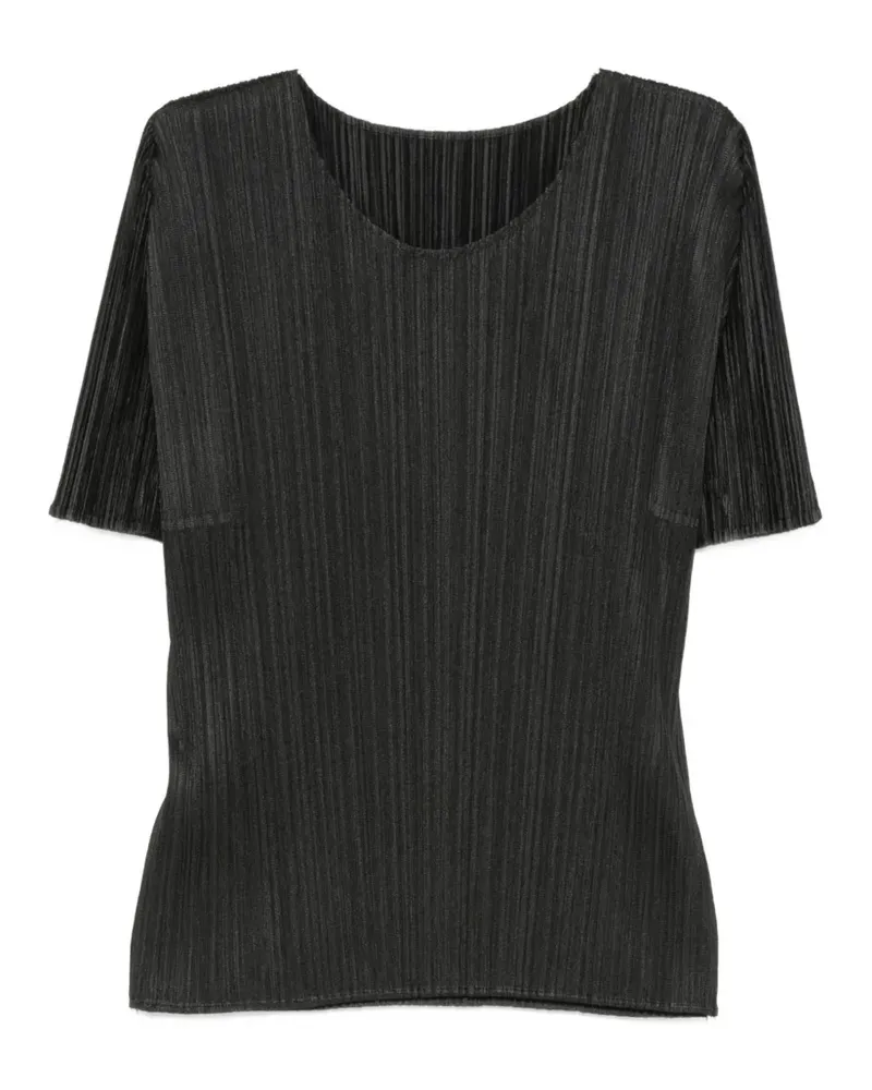 Issey Miyake plissé-effect short-sleeve T-shirt - Schwarz Schwarz
