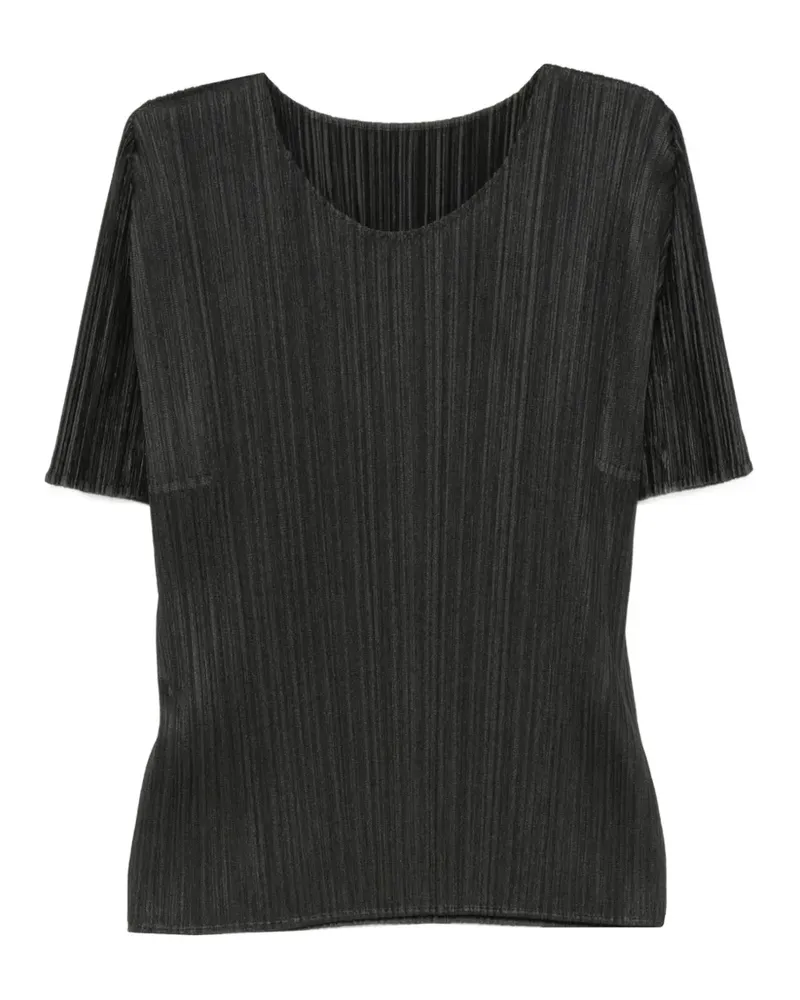 Issey Miyake plissé-effect short-sleeve T-shirt - Schwarz Schwarz