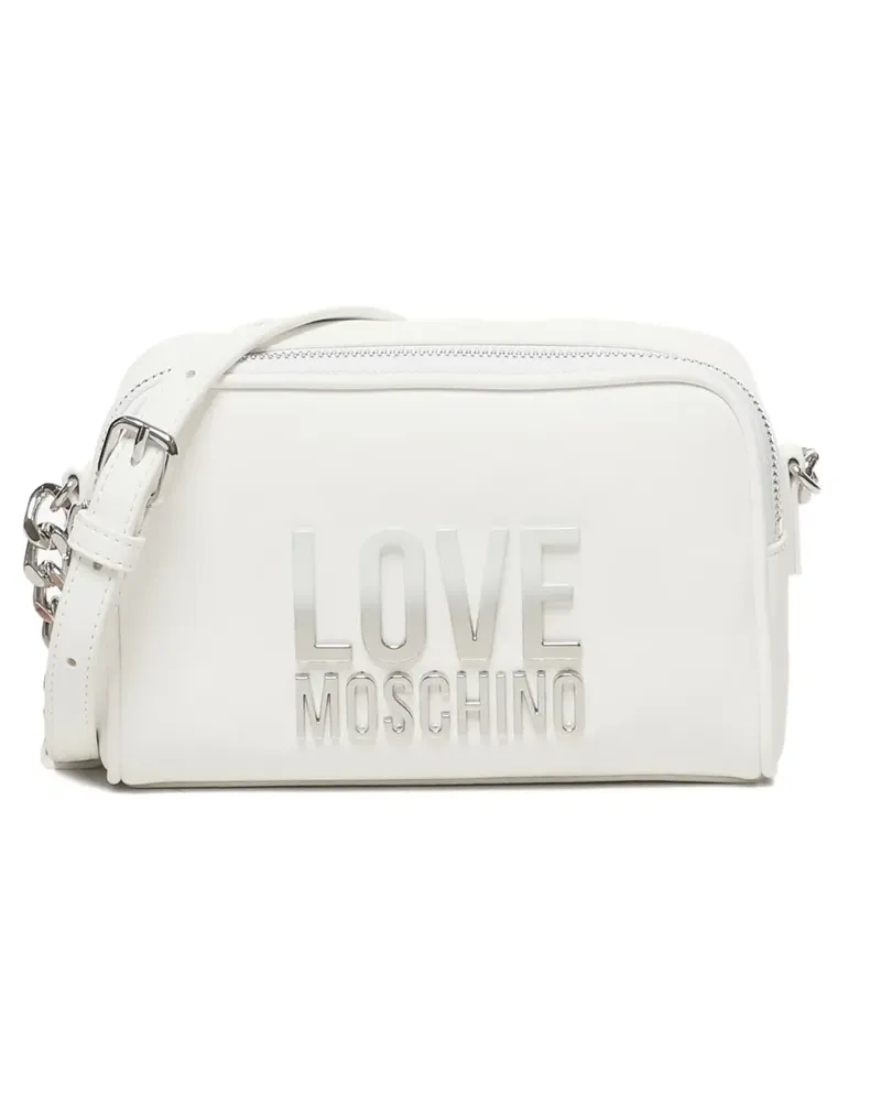 Moschino Minitasche mit Logo-Schild - Weiß Weiß