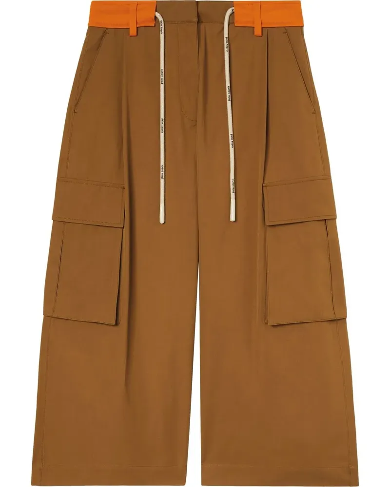 Palm Angels Cropped-Cargohose mit Kordelzug - Braun Braun