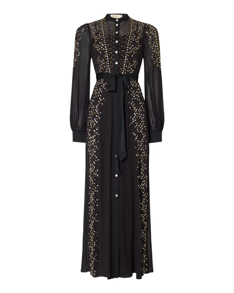 Temperley London Oberon Maxikleid mit Kristallen - Schwarz Schwarz
