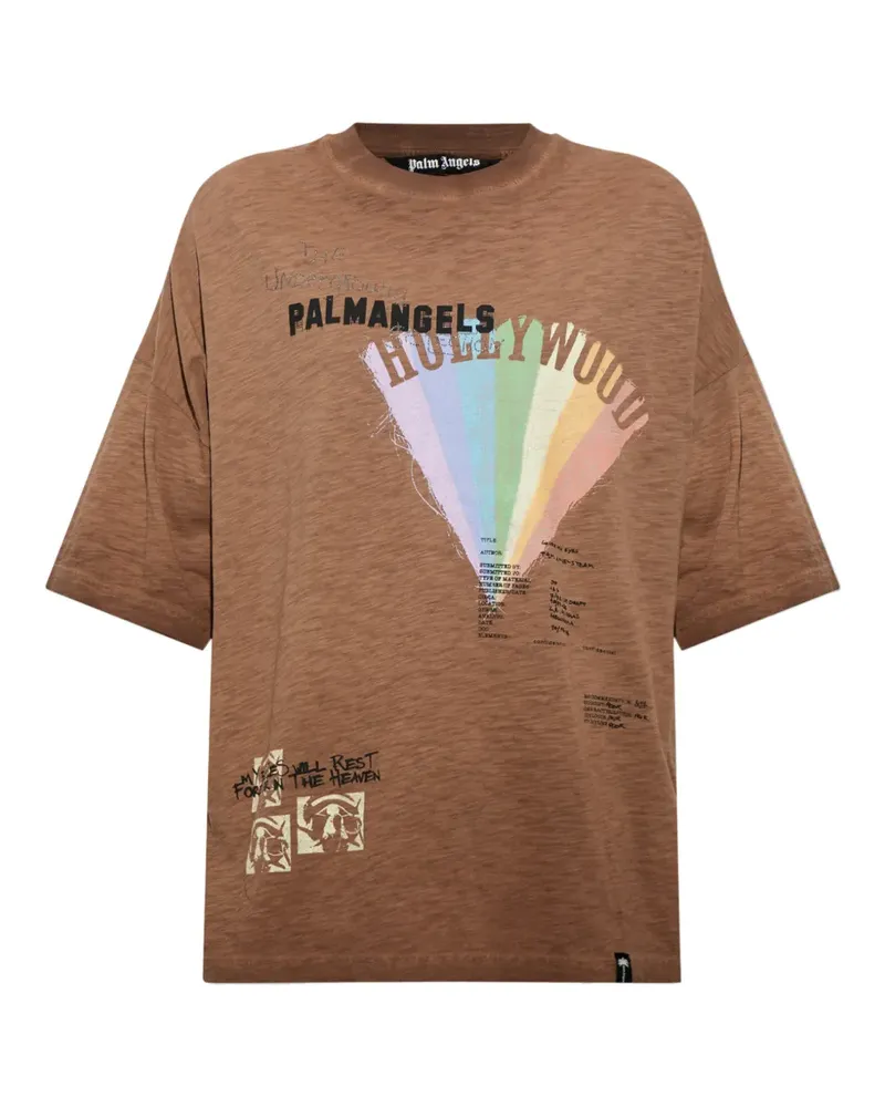 Palm Angels Neon Boulevard Loose T-Shirt - Braun Braun