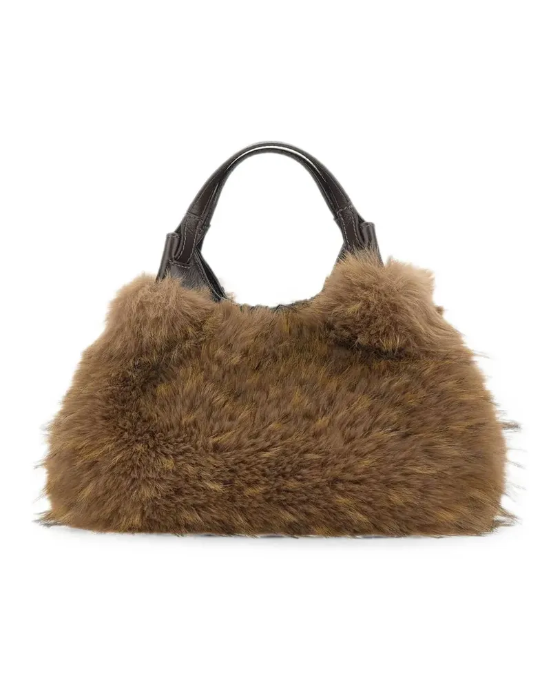 Gianni Chiarini Dua fur-effect tote bag - Braun Braun