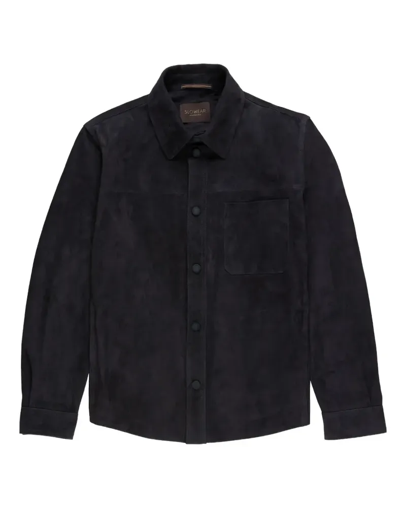 Slowear Hemdjacke aus Wildleder - Schwarz Schwarz