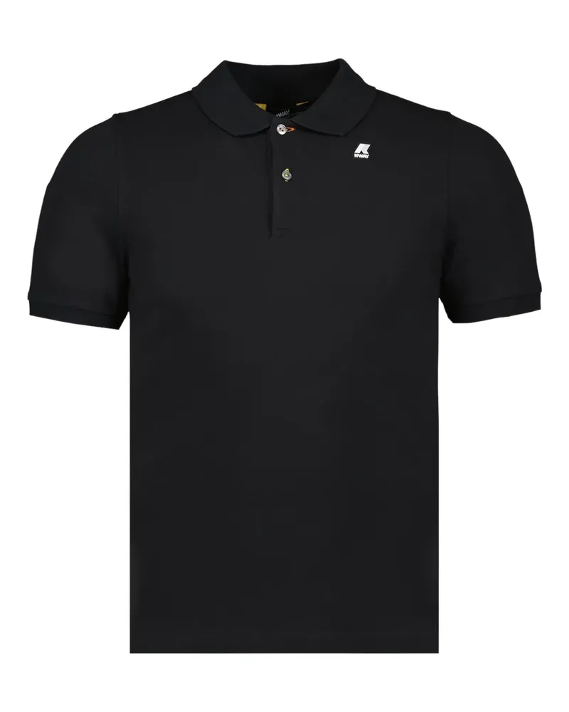K-Way Vinnie Piqué-Poloshirt mit zwei Knöpfen - Schwarz Schwarz
