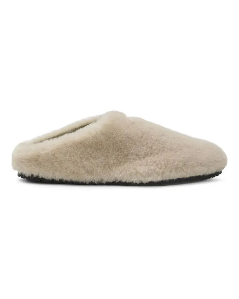 Prada Mules mit Shearling - Nude Nude