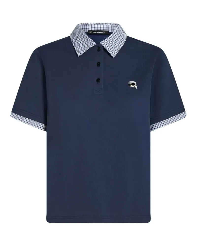 Karl Lagerfeld Ikon Poloshirt aus Stoffmix - Blau Blau