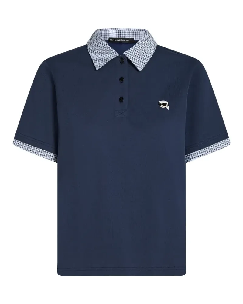 Karl Lagerfeld Ikon Poloshirt aus Stoffmix - Blau Blau