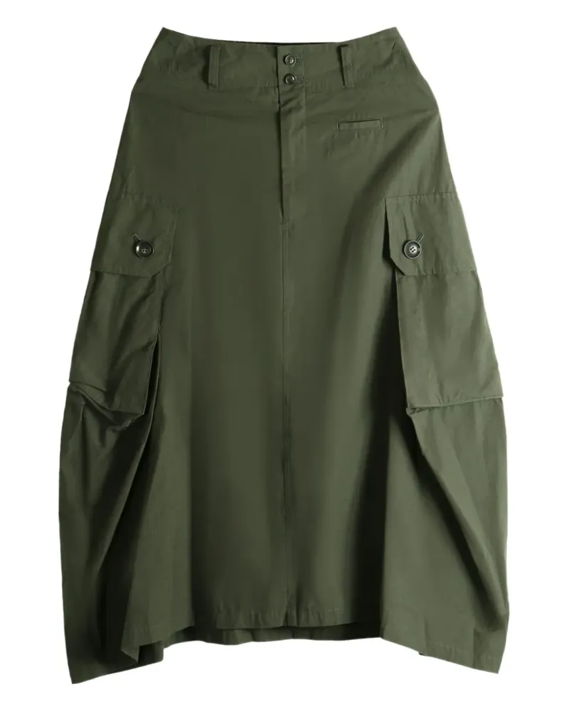 Yohji Yamamoto pocket-detailed midi skirt - Grün Grün