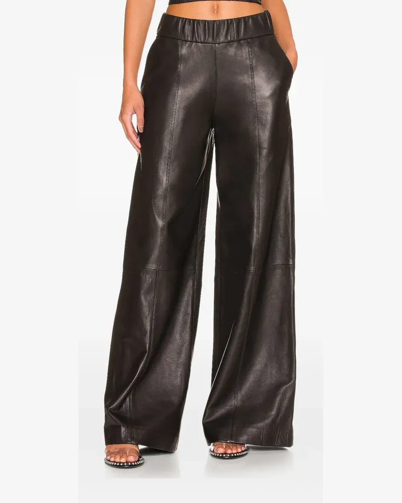 SPRWMN elasticated-waistband leather trousers - Schwarz Schwarz