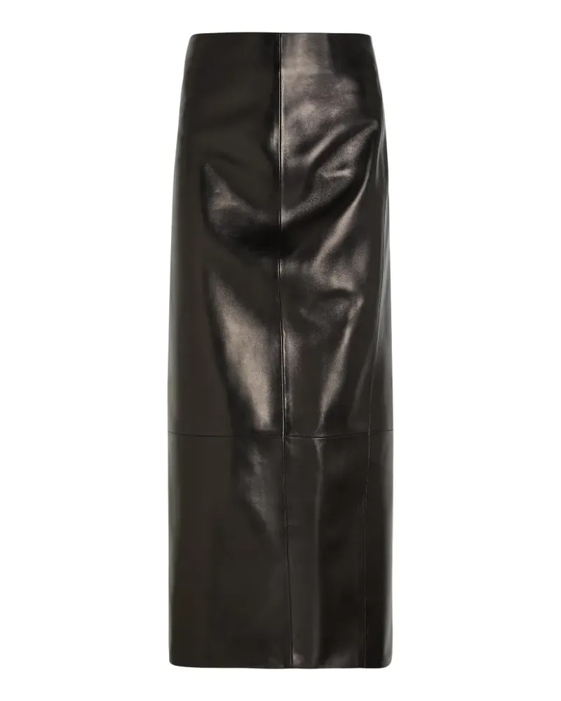 KHAITE Lyle high-waisted leather maxi skirt - Schwarz Schwarz