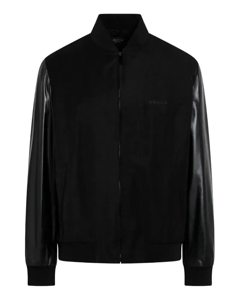 Gucci contrast-sleeve bomber jacket - Schwarz Schwarz