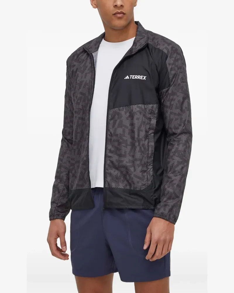 adidas Jacke mit abstraktem Print - Grau Grau