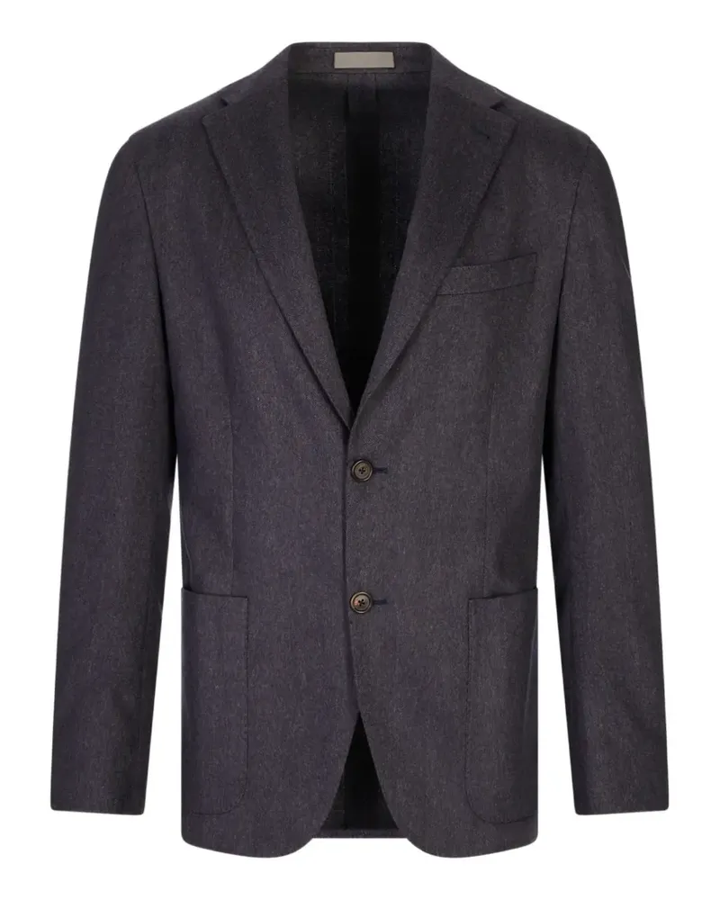Corneliani single-breasted herringbone blazer - Blau Blau