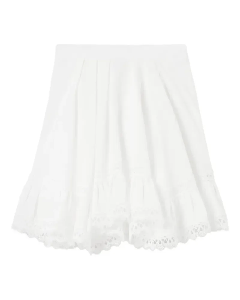 Claudie Pierlot Gerüschter A-Linien-Rock - Weiß Weiß