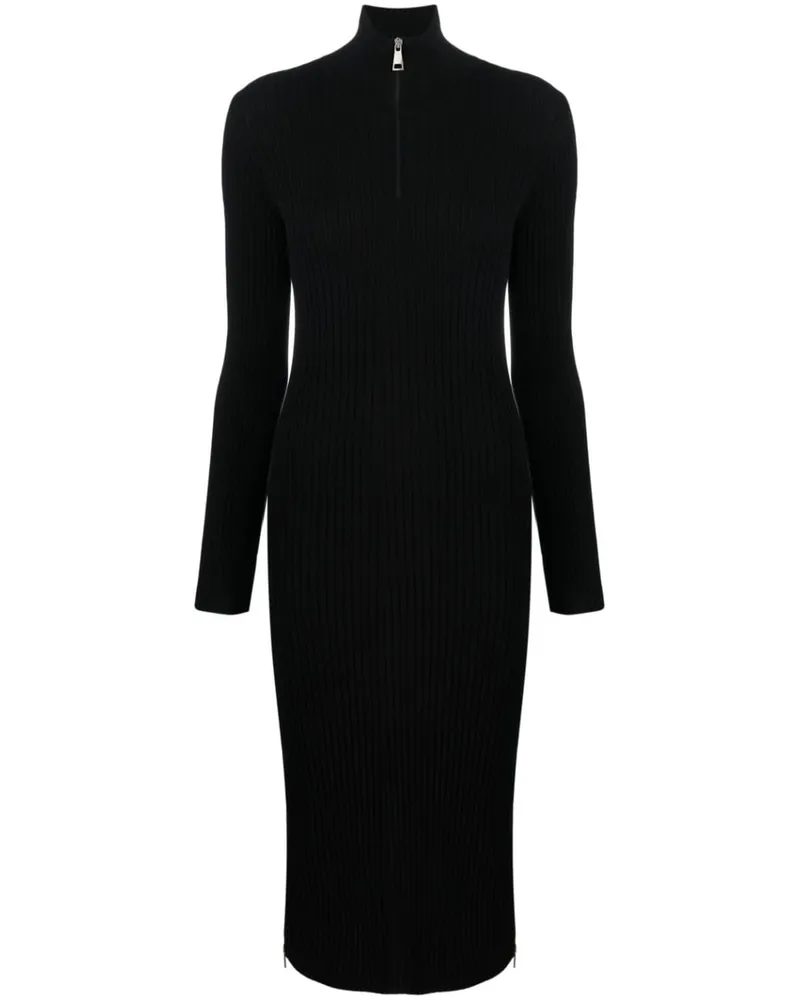 Moncler Midi-Hemdkleid mit Reißverschluss - Schwarz Schwarz