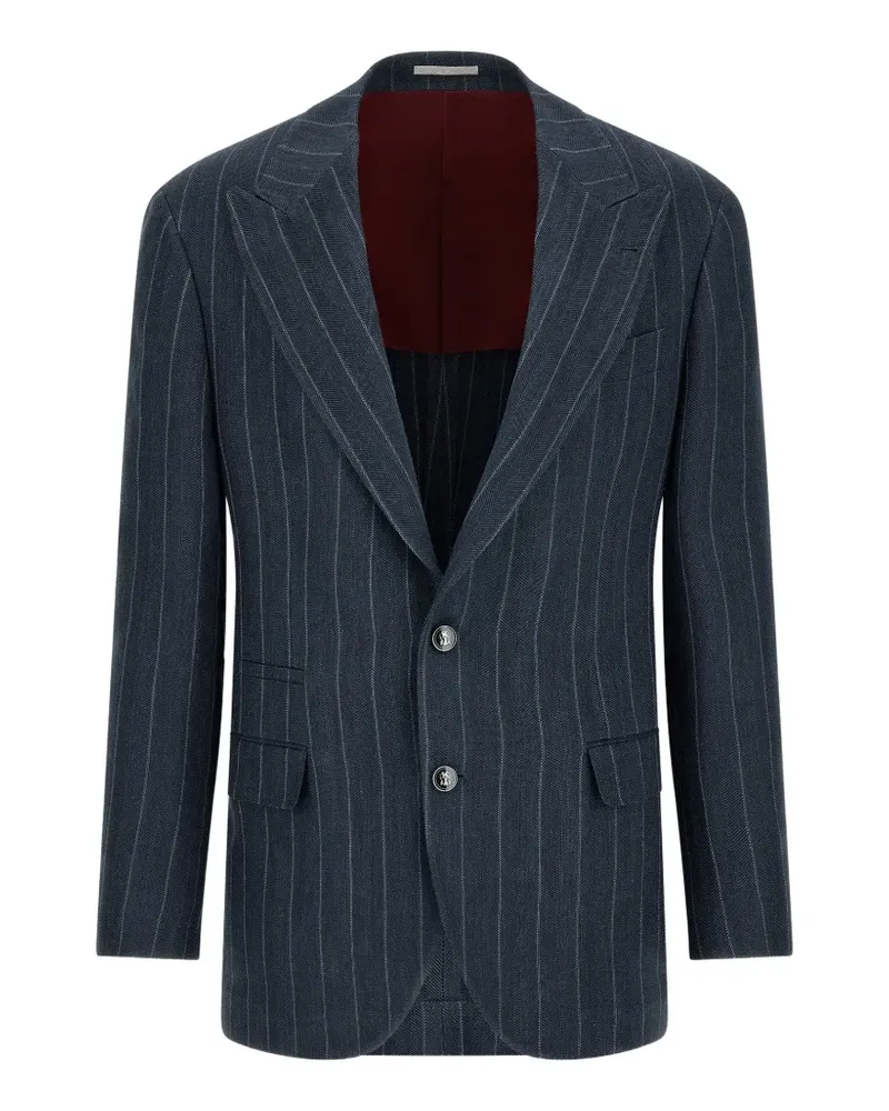 Brunello Cucinelli pinstriped blazer - Blau Blau