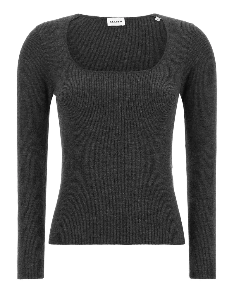 P.A.R.O.S.H. P.A.R.O H. ribbed square-neck sweater - Grau Grau