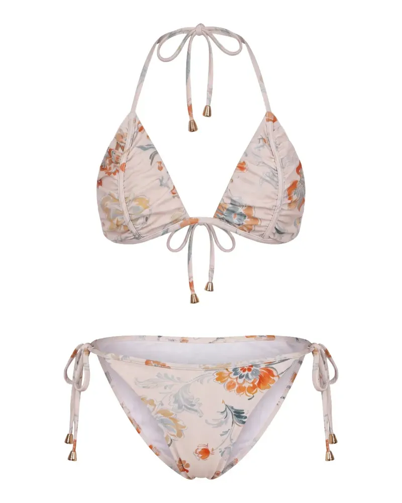 Kristina Ti floral-print ruffled bikini - Rosa Rosa