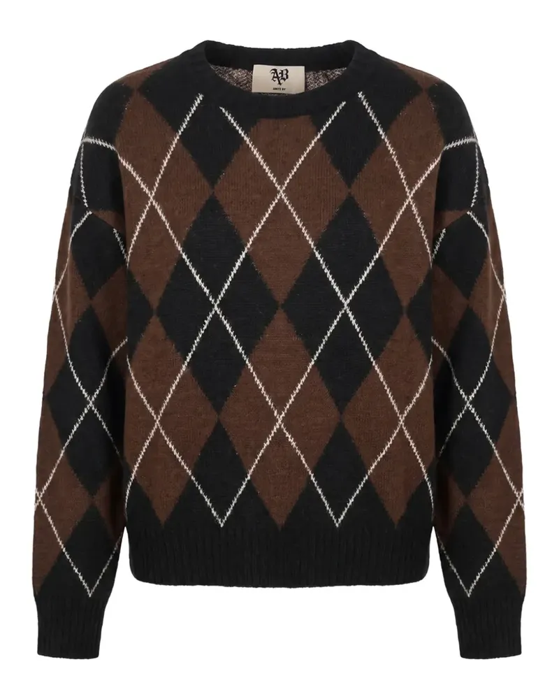 Aniye By Rebby Pullover mit Argyle-Muster - Schwarz Schwarz