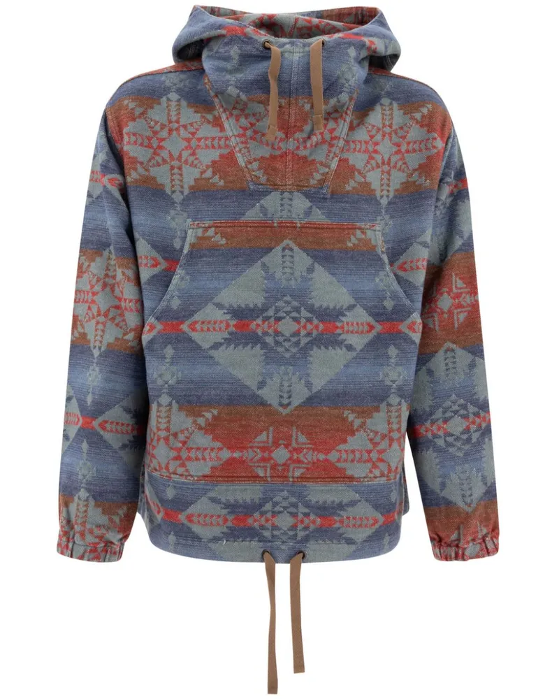 Beams Plus Jacquard-Jacke - Blau Blau
