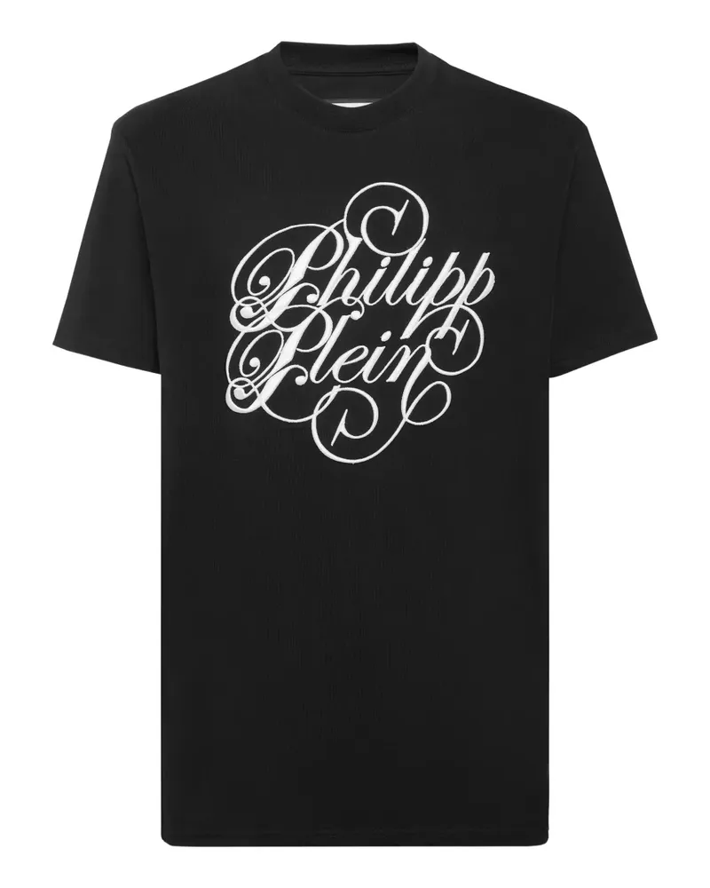 Philipp Plein T-Shirt mit Plein Coursive-Stickerei - Schwarz Schwarz