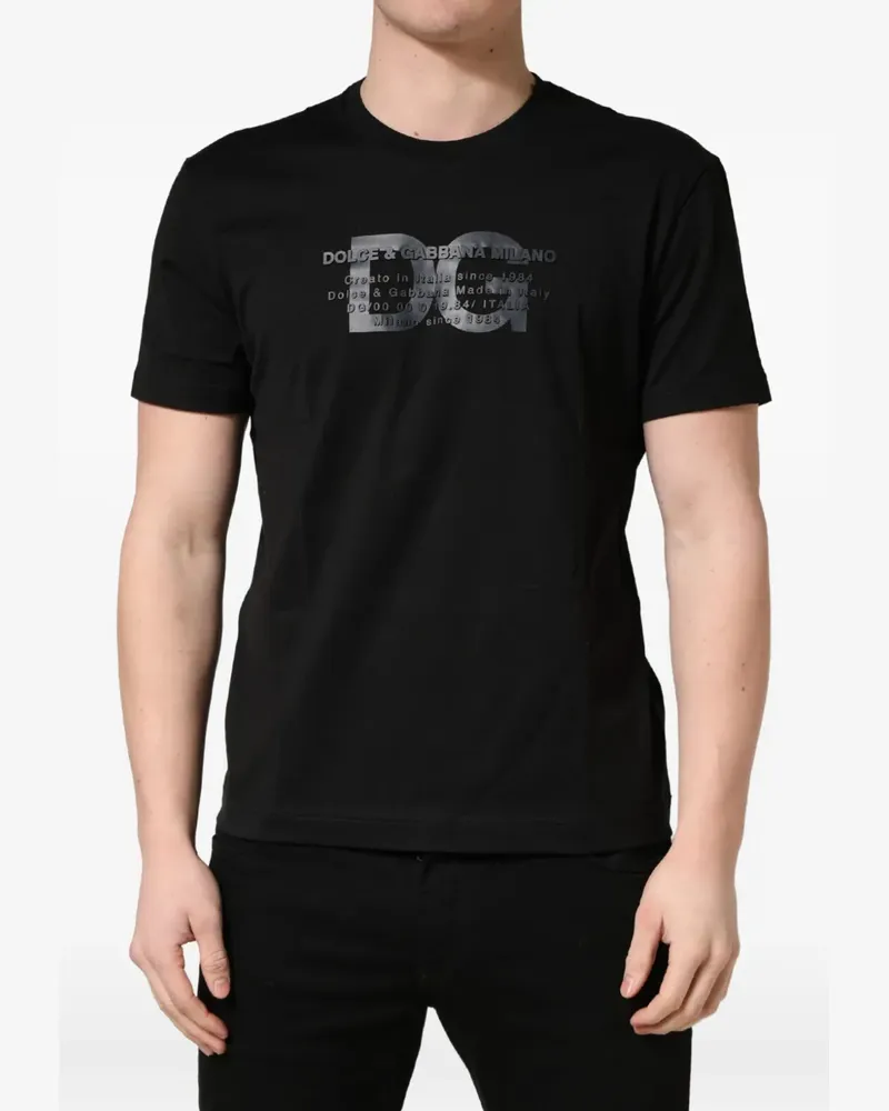 Dolce & Gabbana logo-print crew-neck T-shirt - Schwarz Schwarz