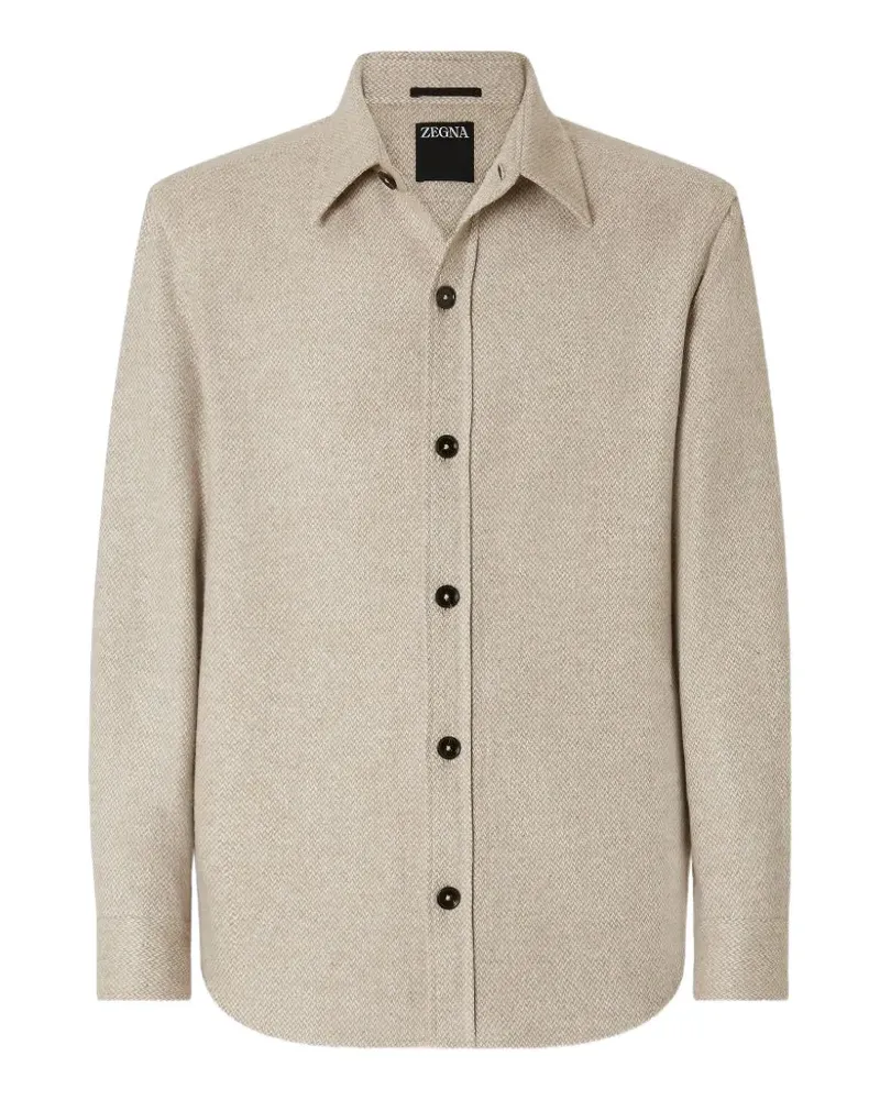 Ermenegildo Zegna Hemdjacke aus Kaschmir und Seide - Nude Nude