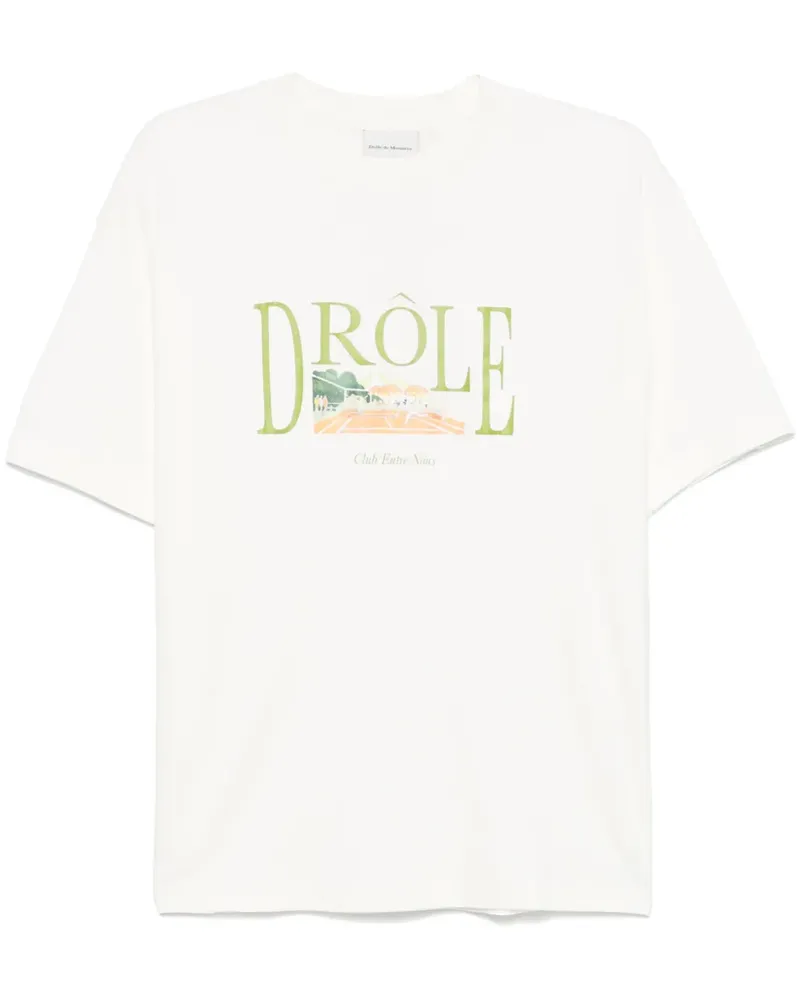 Drôle de Monsieur Tennis Court T-Shirt - Weiß Weiß