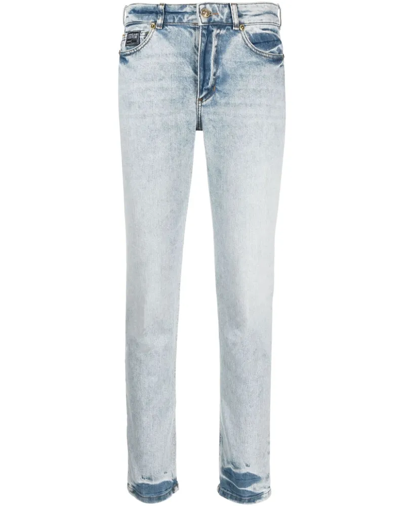 Versace Jeans Tief sitzende Straight-Leg-Jeans Blau