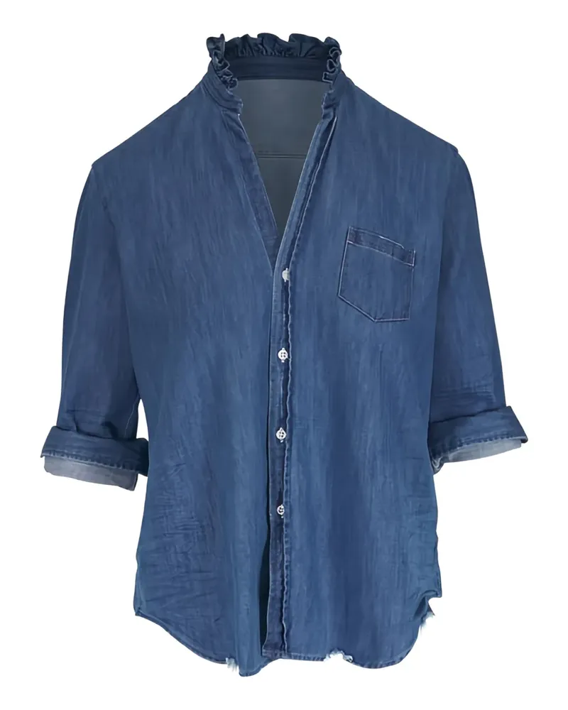 Frank & Eileen ruffled denim shirt - Blau Blau
